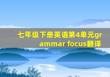 七年级下册英语第4单元grammar focus翻译